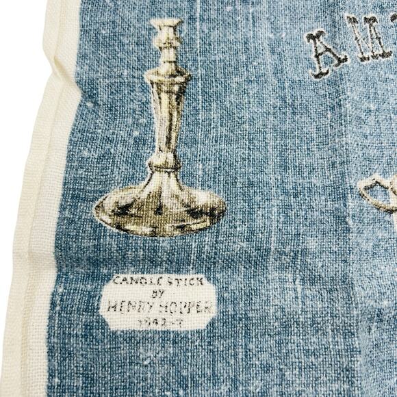 Kay Dee VTG 1950s MCM Hand Printed Linen Tea Towel Set American Pewter Kitchen - Picture 12 of 16